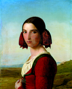 Léopold Robert, Jeune fille de Sezze, 1831. Free illustration for personal and commercial use.