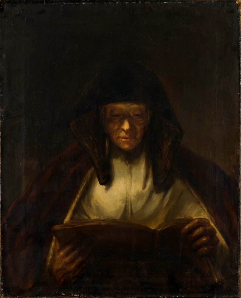 Läsande gumma (Per Krafft d.y.) - Nationalmuseum - 117870