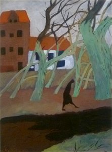 Léon Spilliaert 1926 - Wandelende figuur in het park