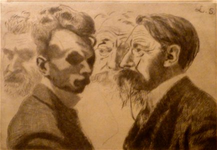 Léon Spilliaert (1908)- Zelfportret met Emile Verhaeren