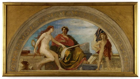 Léon Pierre Urbain Bourgeois - Esquisse pour le salon des Lettres de l'Hôtel de Ville de Paris , L'Histoire recueille les leçons du passé - PPP3906 - Musée des Beaux-Arts de la ville de Paris