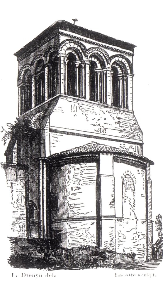 Léo Drouyn- Clocher et abside de l'église Saint-Sulpice de Lafosse