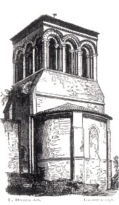Léo Drouyn- Clocher et abside de l'église Saint-Sulpice de Lafosse