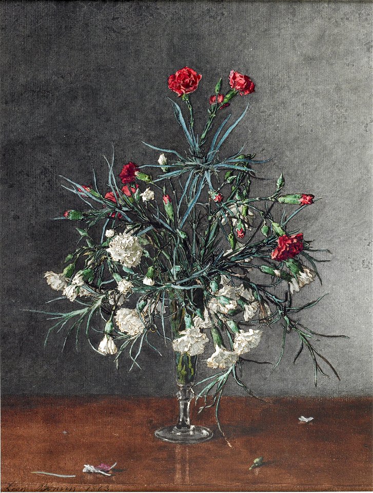 Léon Bonvin - Vase of Red and White Carnations - Walters 371503 (2)