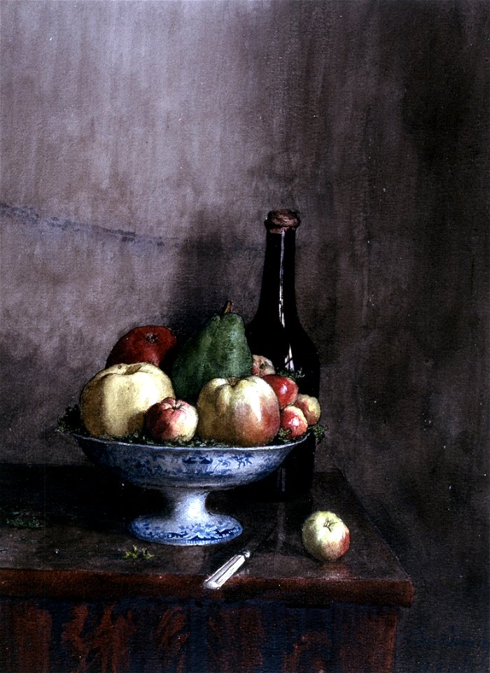 Léon Bonvin - Still Life with Wine and Fruit - Walters 371657