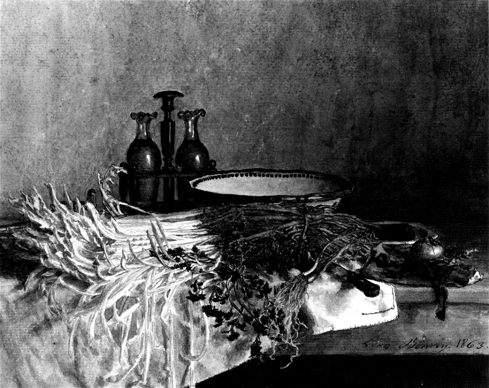 Léon Bonvin - Still Life with Cruets and Vegetables - Walters 371646