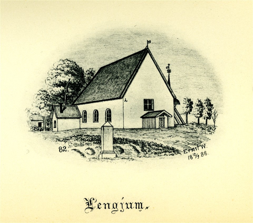Längjums kyrka 1888 (Ernst Wennerblad 1902)