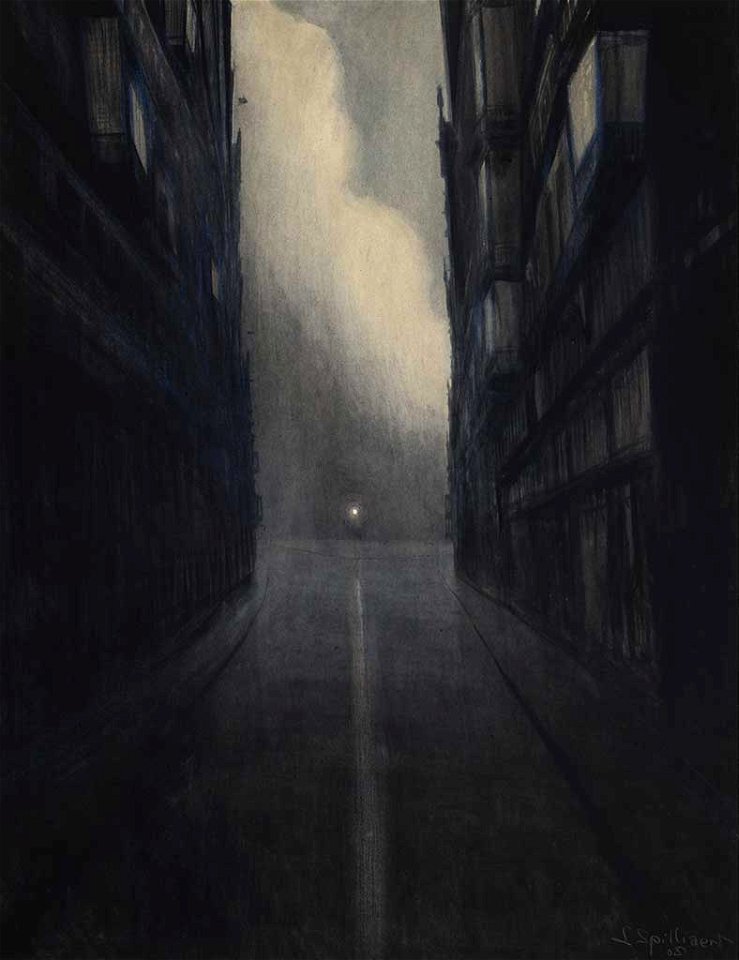 Léon Spilliaert - The Hofstraat in Ostend, 1908