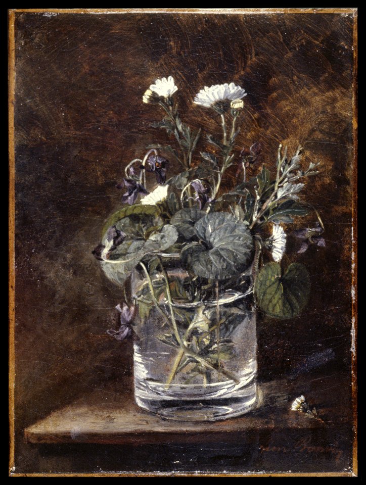Léon Bonvin - Still Life - Daisies and Violets - Walters 371049
