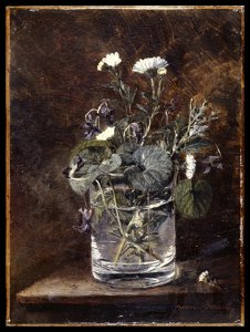 Léon Bonvin - Still Life - Daisies and Violets - Walters 371049