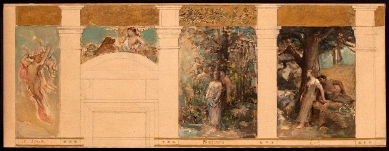 Léon-François Comerre - Esquisse pour la salle des fêtes de la mairie du 4ème , Le Jour. La Terre. Printemps. Eté - PPP3927 - Musée des Beaux-Arts de la ville de Paris