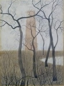 Léon Spilliaert 1917 - Het Maria-Hendrikapark en de watertoren