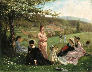 Léo-Paul Samuel Robert, Le Printemps au Ried, 1875. Free illustration for personal and commercial use.