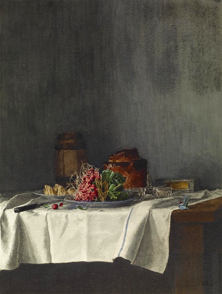 Léon Bonvin - Still Life with Radishes and Paté - Walters 371665