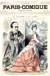 M. Haussmann et Mlle Lutèce - Paris-Comique. Free illustration for personal and commercial use.