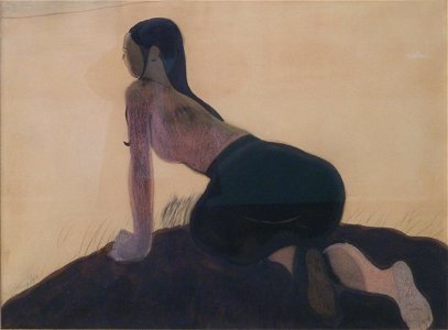 Léon Spilliaert (1910) - Neergehurkte vrouw op duin