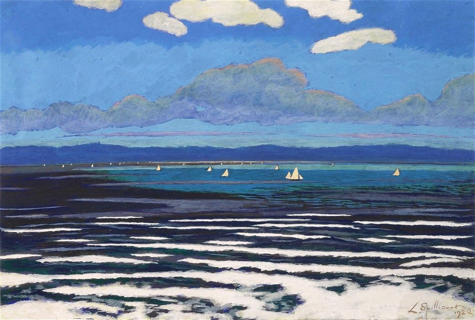 Léon Spilliaert, Seascape with White Sails