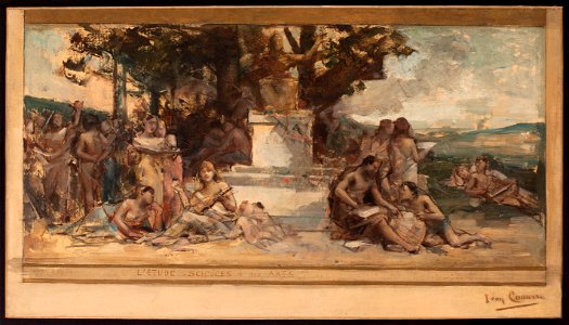 Léon-François Comerre - Esquisse pour la mairie du 4ème , L'étude des sciences et des arts - PPP3928 - Musée des Beaux-Arts de la ville de Paris