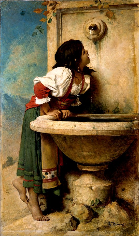 Léon Bonnat - Fille romaine à la fontaine