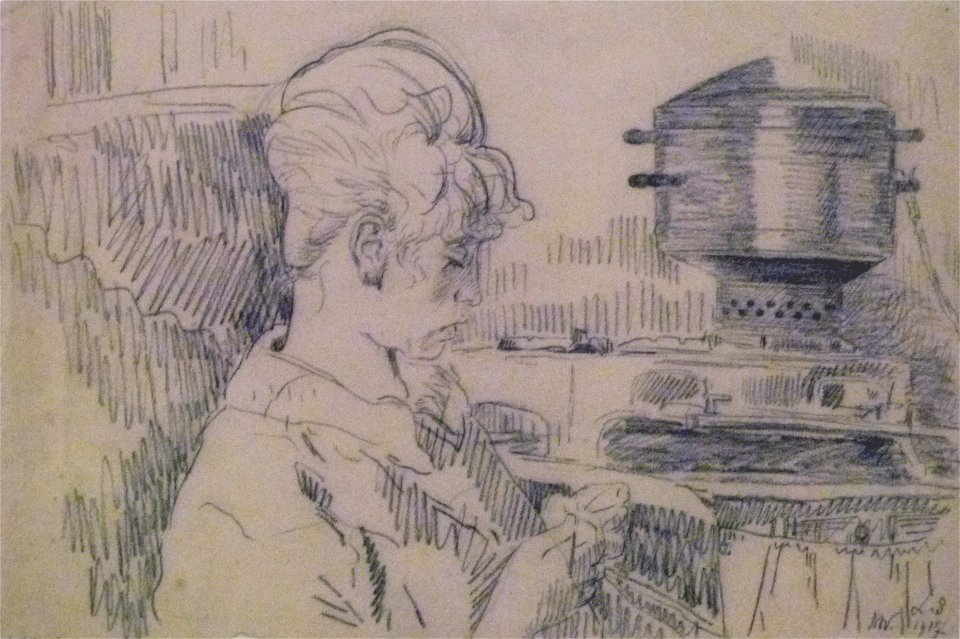 Léon Spilliaert (1917) - Rachel hakend bij de oven