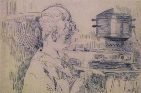 Léon Spilliaert (1917) - Rachel hakend bij de oven