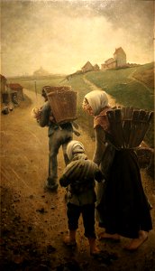 Léon Frédéric-Marchands de craie-Le soir