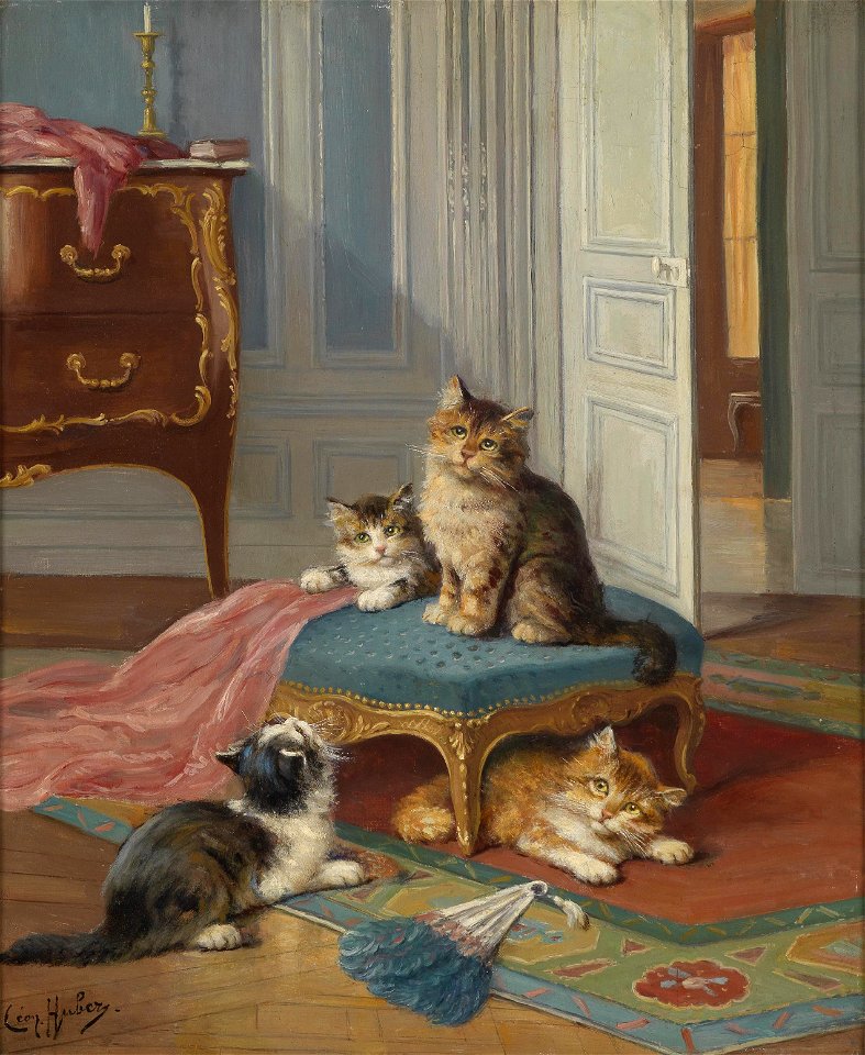 Léon Huber Die Katzenfamilie