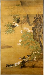 Lü Ji Mandarin Ducks and Hollyhocks. 15 cent. Metropolitan Museum