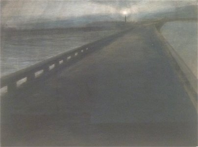 Léon Spilliaert (1907) - De vuurtoren gezien vanop het staketsel, nacht