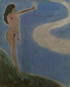 Léon Spilliaert (1910) - Naakte vrouw met beker in de hand