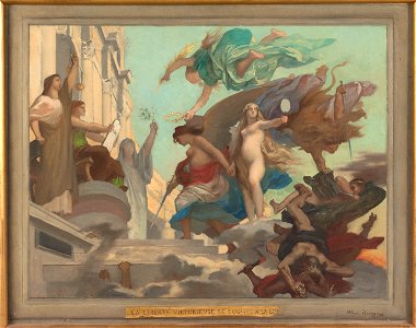 Léon Pierre Urbain Bourgeois - Esquise pour la mairie du 12ème , La Liberté victorieuse se soumet à la loi - PPP4715 - Musée des Beaux-Arts de la ville de Paris