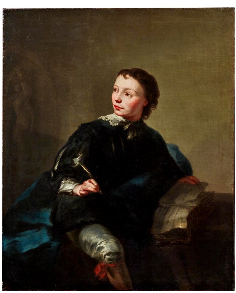 M W Peters Portrait of a boy in Vandyckian costume