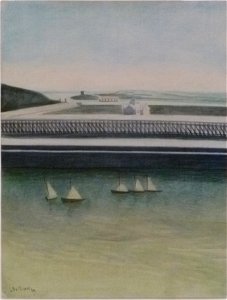 Léon Spilliaert 1909 - De vaargeul van de haven met vissersboten