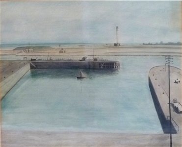 Léon Spilliaert 1909 - De vissershaven en de vuurtoren
