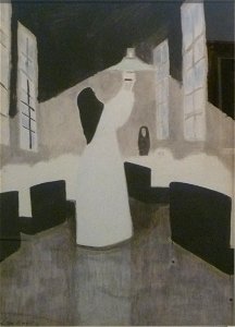 Léon Spilliaert (1918) - Ziekenzaal 's avonds - Ontwerp voor Les Serres Chaudes