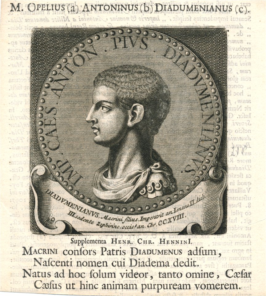 M. Opelius Antoninus Diadumenianus Erfgoedcentrum Rozet 300 191 d 6 a-d
