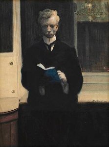 Léon Spilliaert, Zelfportret met blauw schetsboek