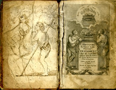 L’Histoire du Vieux et du Nouveau Testament, Avec des Explications édifiantes, tirées des Saints Peres pour regler les mœurs dans toute forte de conditions 1680 edition frontispiece Limburgs Museum L31742