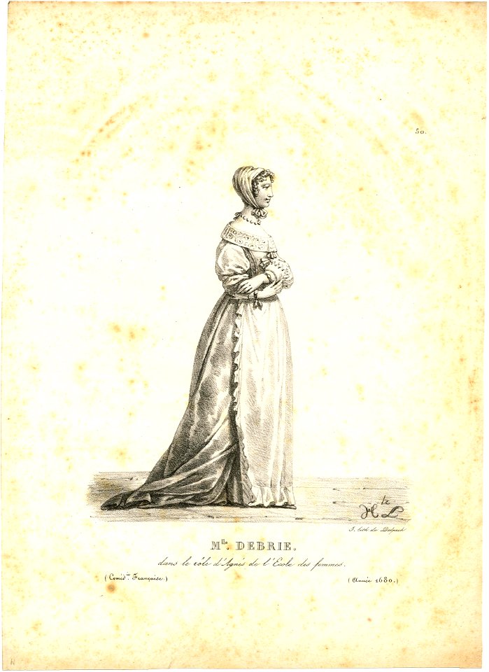 M.elle Debrie dans le rôle d'Agnès de l'Ecole des Femmes (BM 1914,0228.2183)