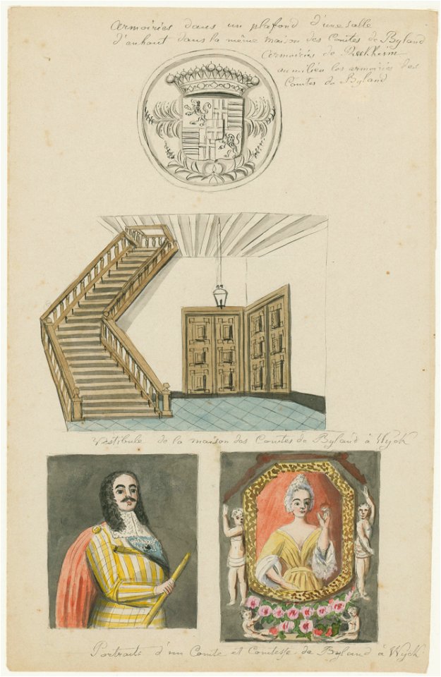 Maastricht, interieur huis Van Byland (Ph v Gulpen, ca 1840)