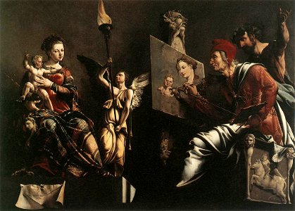 Maarten van Heemskerck - St Luke Painting the Virgin and Child - WGA11299