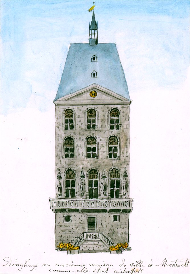Maastricht, Kleine Staat, Dinghuis (Ph v Gulpen, ca 1840)