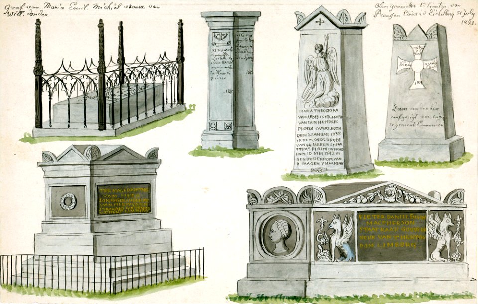 Maastricht, Algemene Begraafplaats Tongerseweg, grafmonumenten (Ph v Gulpen)