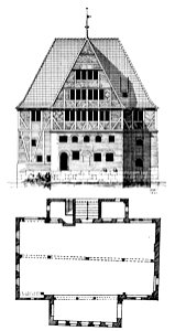 Lüneburg 111a Ratsmühle Ansicht nach dem Wasser und Grundriss