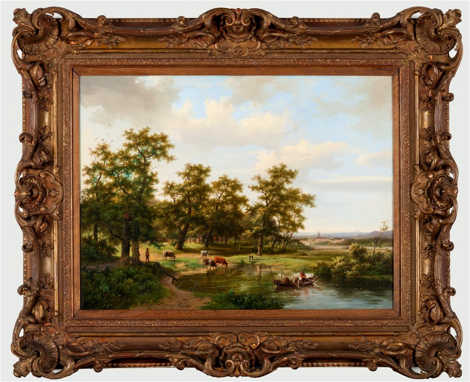 M.A. I Koekkoek - Bosachtig landschap met plas - NK2040 - Cultural Heritage Agency of the Netherlands Art Collection