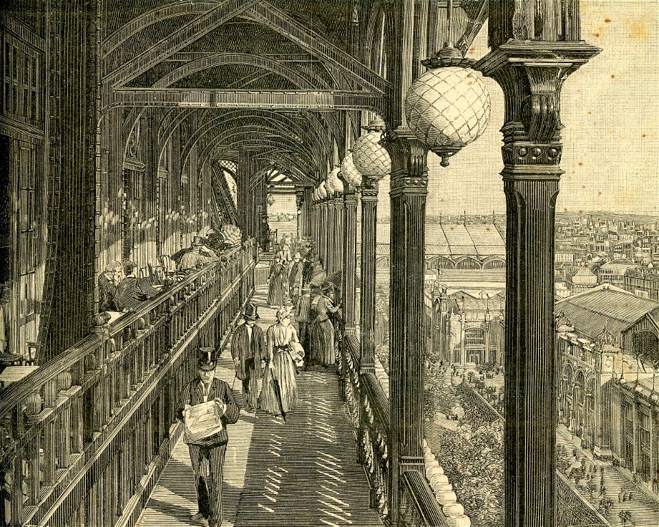 L’esposizione di Parigi. – Al primo piano della Torre Eiffel