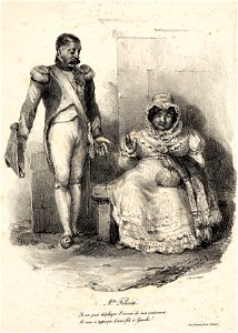 M.elle Félicité; je ne puis déployer l'énonce de mes sentimens, si vous n'appuyez d'une file à gauche (BM 1861,1012.684)