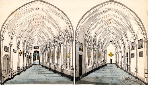 Maastricht, kruisgang OLV-kerk (Ph v Gulpen, ca 1840-50)
