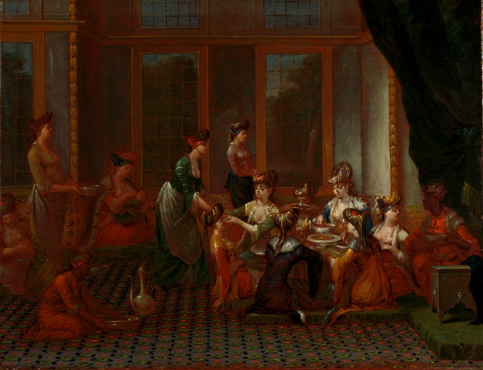 Maaltijd van voorname Turkse vrouwen Rijksmuseum SK-A-2004