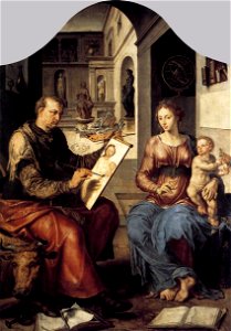 Maarten van Heemskerck - St Luke Painting the Virgin - WGA11320